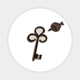 Vintage Key Design on Black Background No. 488 Magnet